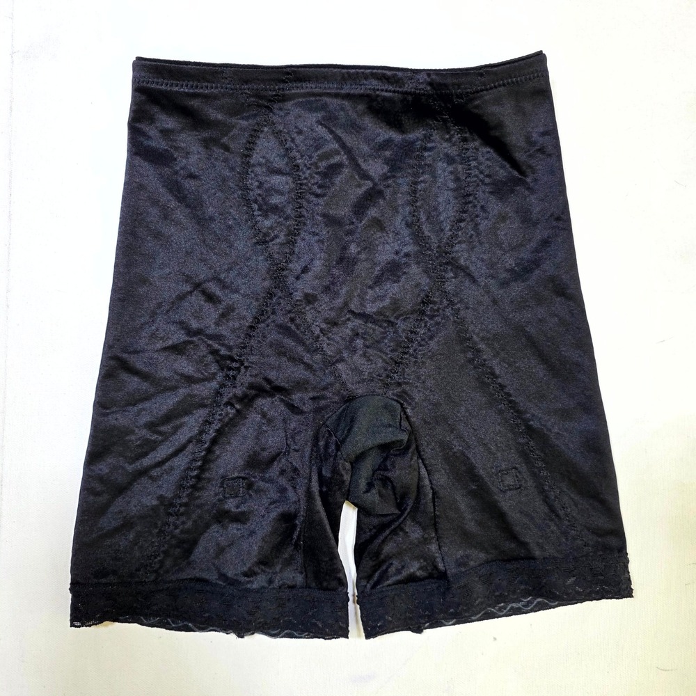 Flexees Shapewear Shorts Womens Medium Black 6855 Firm Control Tummy Slimming